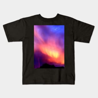 Bright Colorful Neon Clouds Kids T-Shirt